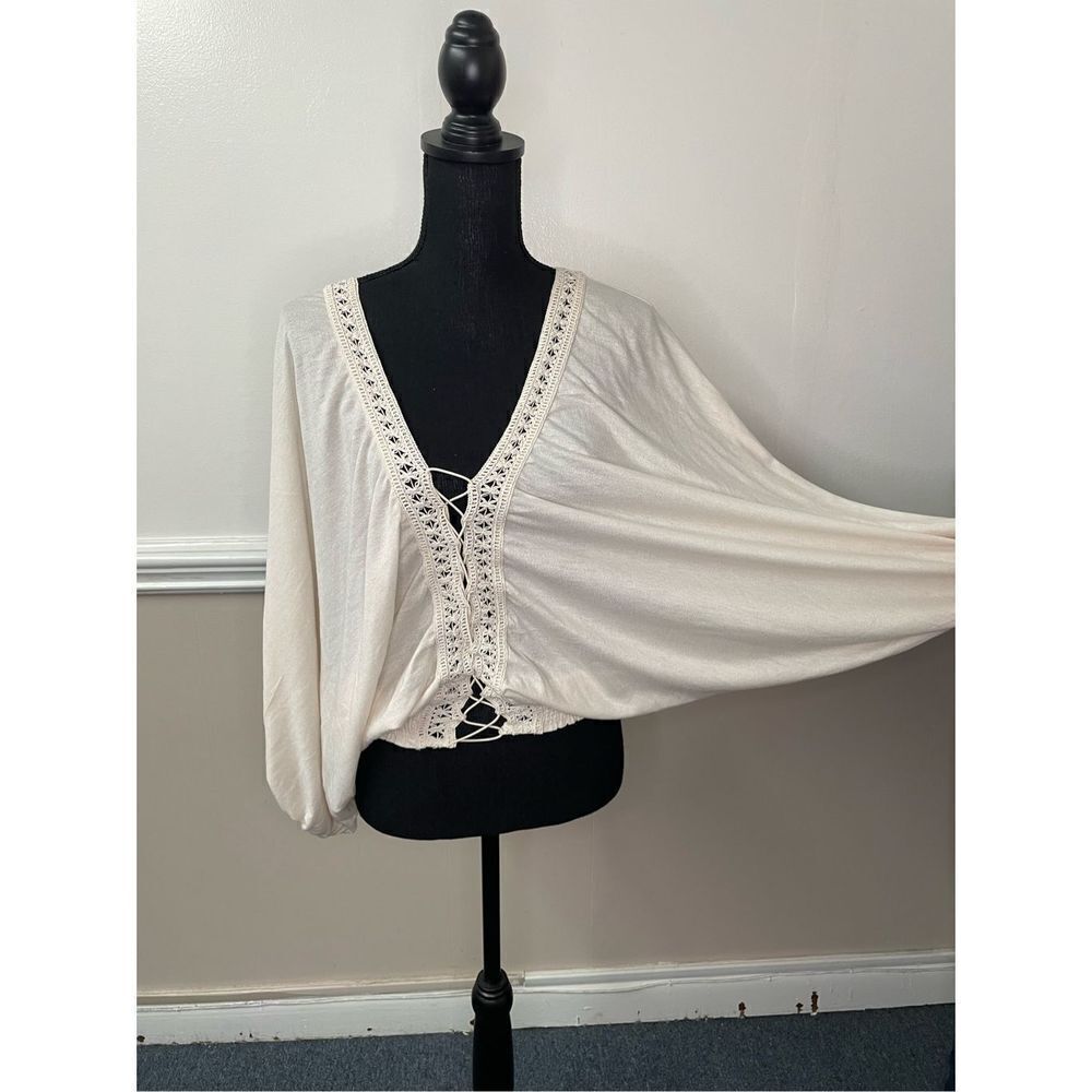 Gimmicks Buckle Oversized Dolman Lace-Up Top Size X-Small
